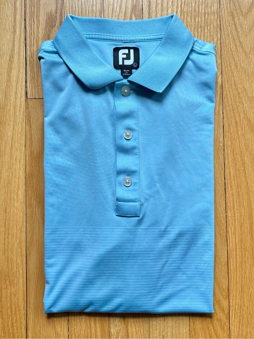 FootJoy Golf Men’s Short Sleeve Golf Polo Shirt Large Light Blue Stripes